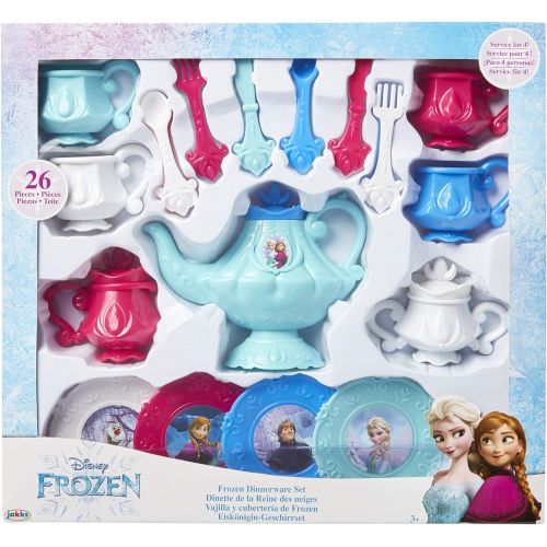 디즈니 [아마존베스트]Disney Frozen 26 Piece Dinnerware Tea Set
