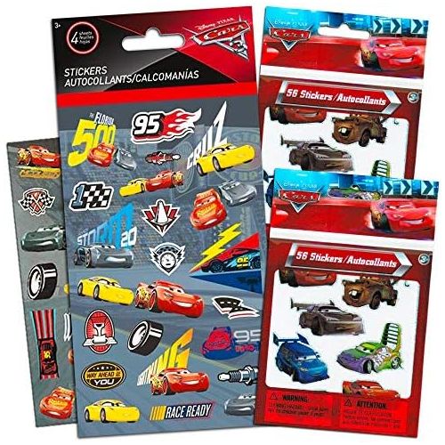 디즈니 [아마존베스트]Disney CARS 3 Movie Cars Stickers Party Favors - Bundle of 16 Sheets 420+ Stickers Cars Party Supplies