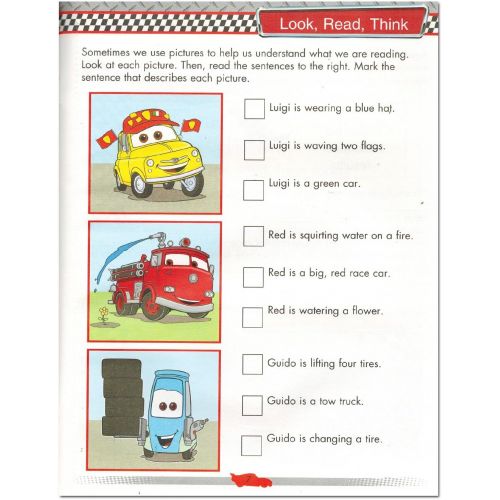 디즈니 [아마존베스트]Disney Cars Learning Set Kids -- Reading Workbook, Math Workbook, Addition/Subtraction Flashcards, Reward Stickers