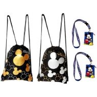 [아마존베스트]Disney Mickey Mouse Drawstring Backpacks and Blue Lanyards 4 Pack