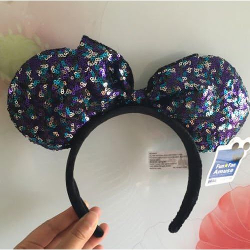 디즈니 [아마존베스트]New Disney Parks Minnie Mouse Multiple Sequin Ears Bow Headband Party Costume