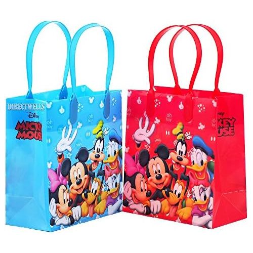 디즈니 [아마존베스트]Disney Mickey Mouse and Friends Character 12 Premium Quality Party Favor Reusable Goodie Small Gift Bags