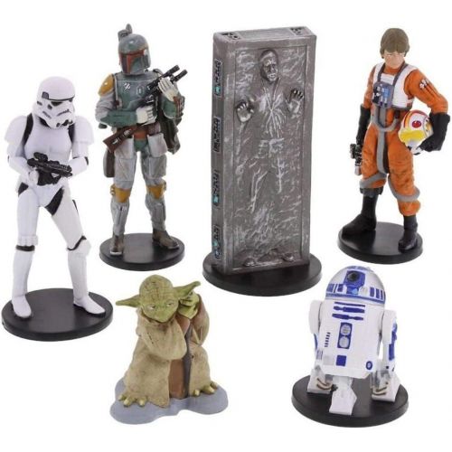 디즈니 [아마존베스트]Disney Star Wars Collectible Figures Toy Playset Theme Park Exclusive - The Empire Strikes Back - Luke Skywalker, R2-D2, Yoda, Stormtrooper, Han Solo, Boba Fett