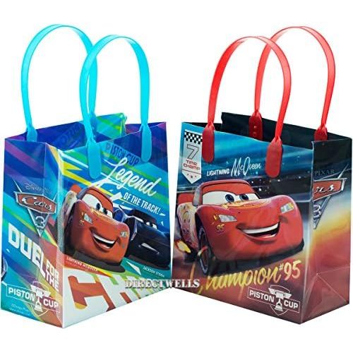 디즈니 [아마존베스트]Disney Car Mcqueen Lightning 12 Premium Quality Party Favor Reusable Goodie Small Gift Bags 6