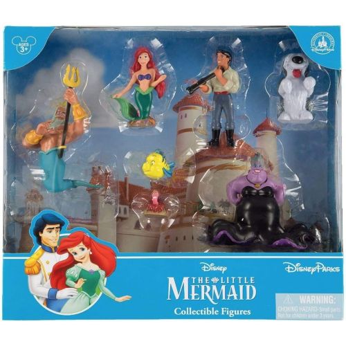 디즈니 [아마존베스트]Disney Parks Exclusive Little Mermaid Ariel Collectible Figurine Playset Play Cake Topper Set