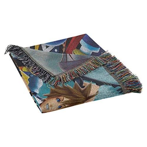 디즈니 [아마존베스트]Disneys Kingdom Hearts, Ready for the Road Woven Tapestry Throw Blanket, 48 x 60, Multi Color