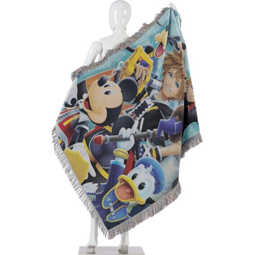 디즈니 [아마존베스트]Disneys Kingdom Hearts, Ready for the Road Woven Tapestry Throw Blanket, 48 x 60, Multi Color