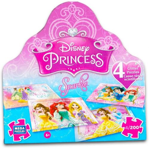 디즈니 [아마존베스트]Disney Princess 4 Glitter 200 Piece Puzzles