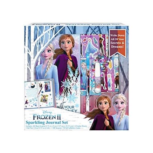 디즈니 [아마존베스트]Disney Frozen 2 from Kids Journal Diary for Kids with Sequins and gems Sparkle Diary Journal Set