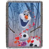 [아마존베스트]Disney Frozen 2 In The Leaves Woven Tapestry Throw Blanket, 48 x 60