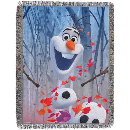 디즈니 [아마존베스트]Disney Frozen 2 In The Leaves Woven Tapestry Throw Blanket, 48 x 60