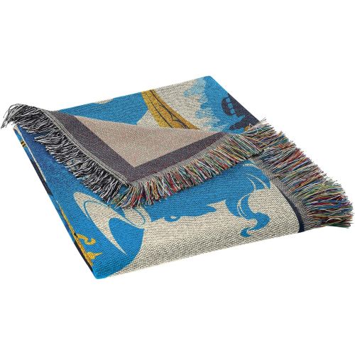 디즈니 [아마존베스트]Disneys Aladdin, Unleash The Power Metallic Woven Tapestry Throw Blanket, 48 x 60, Multi Color