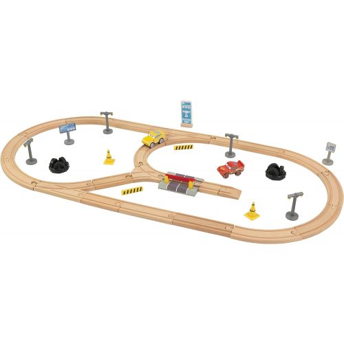 디즈니 [아마존베스트]Disney KIDKRAFT Pixar Cars 3 Build Your Own 55 Piece Wooden Racetrack