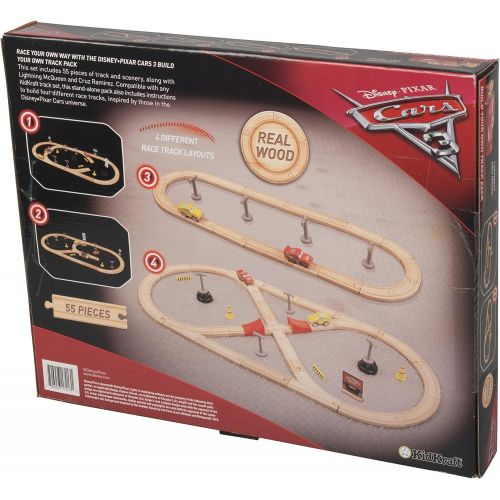 디즈니 [아마존베스트]Disney KIDKRAFT Pixar Cars 3 Build Your Own 55 Piece Wooden Racetrack