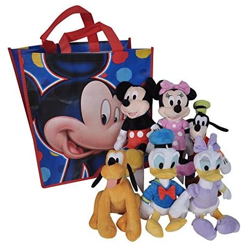 디즈니 [아마존베스트]Disney 11 Plush Mickey Minnie Mouse Donald Daisy Duck Goofy Pluto 6-Pack in Tote Bag