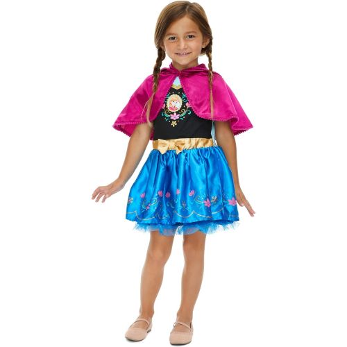 디즈니 [아마존베스트]Disney Frozen Princess Anna Toddler Girls Costume Cosplay Dress Hooded Cape 5T
