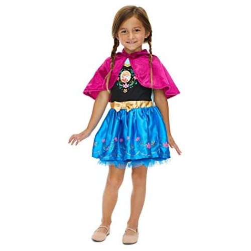 디즈니 [아마존베스트]Disney Frozen Princess Anna Toddler Girls Costume Cosplay Dress Hooded Cape 5T