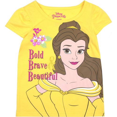 디즈니 [아마존베스트]Disney Princess T-Shirts for Girls  3 Pack Short Sleeve Graphic Tees 6X Grey