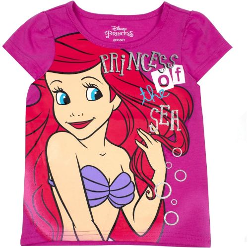 디즈니 [아마존베스트]Disney Princess T-Shirts for Girls  3 Pack Short Sleeve Graphic Tees 6X Grey