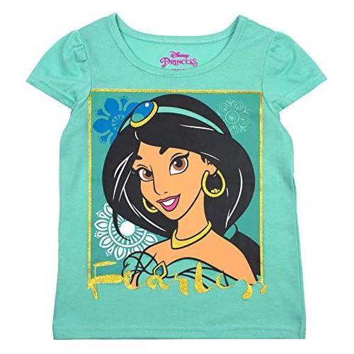 디즈니 [아마존베스트]Disney Princess T-Shirts for Girls  3 Pack Short Sleeve Graphic Tees 6X Grey