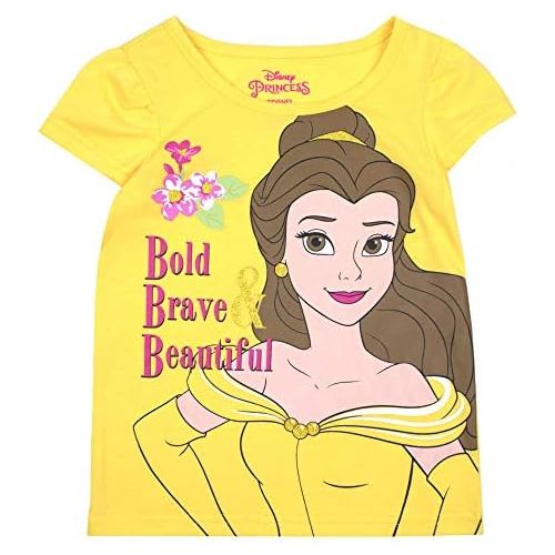 디즈니 [아마존베스트]Disney Princess T-Shirts for Girls  3 Pack Short Sleeve Graphic Tees 6X Grey