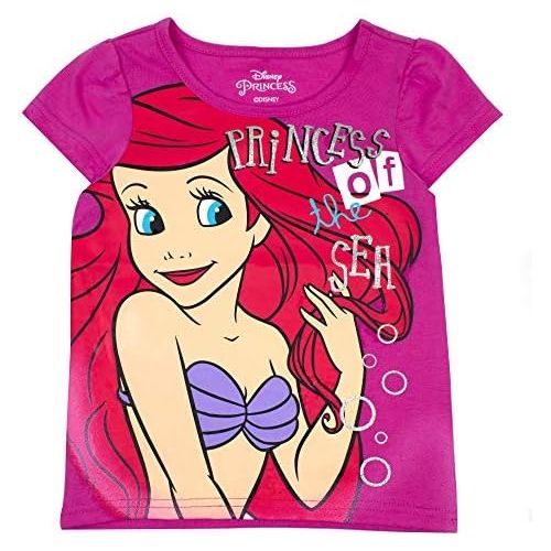 디즈니 [아마존베스트]Disney Princess T-Shirts for Girls  3 Pack Short Sleeve Graphic Tees 6X Grey