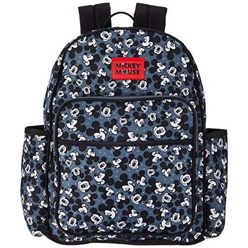 디즈니 [아마존베스트]Disney Mickey Mouse Toss Head Print Backpack Diaper Bag, Black