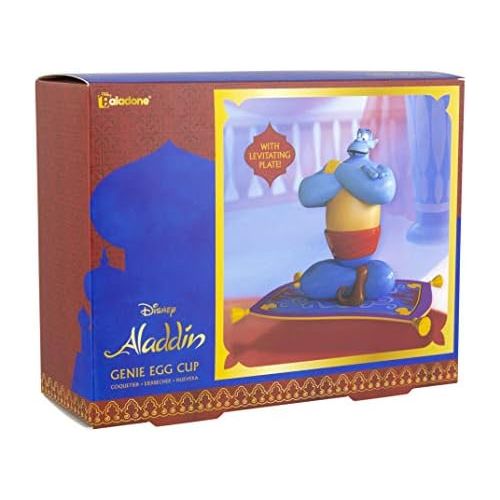 디즈니 Disney Eierbecher Aladdin Genie blau, aus Kunststoff, in Geschenkverpackung.