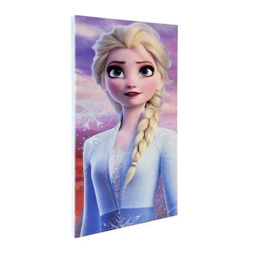 디즈니 Disney Frozen 2 2Piece LED Canvas Wall Art Featuring Anna & Elsa, 7 W x 14 H (Eachpiece), Multi