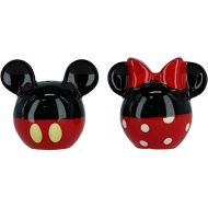 Disney Mickey and Minnie Mouse Ceramic Salt and Pepper Set, Red/Black