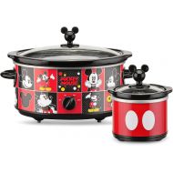 Disney DCM-502 Mickey Mouse Oval Slow Cooker with 20-Ounce Dipper, 5-Quart, Red/Black