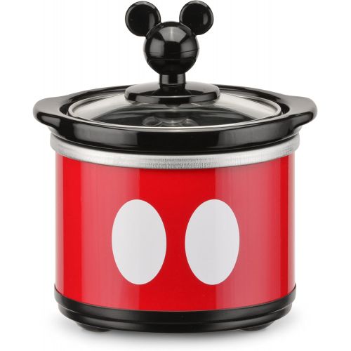 디즈니 Disney DCM-502 Mickey Mouse Oval Slow Cooker with 20-Ounce Dipper, 5-Quart, Red/Black