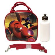 Disney New 2014 Hit Movie Big Hero 6 Baymax Hero Lunch Box Bag w/Shoulder Strap + Water Bottle - Red