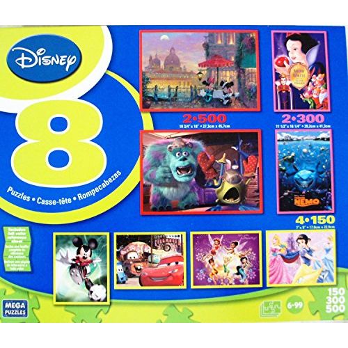 디즈니 Disney 8-in-1 Multipack Puzzles Box Set Featuring Mickey and Minnie in Venice and Others