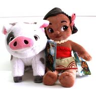 Disney Moana & Pua, Plush Toys Animators Collection - Moana is 12 inches Tall - Pua is 7inches Tall and 10 inches Long - Genuine, Original, Authentic, Store