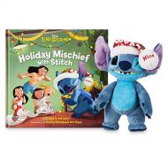 Disney Stitch Poseable Plush and Holiday Mischief with Stitch Book Set