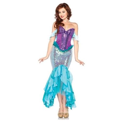 디즈니 Leg Avenue Costumes Disney 3 Pc. Deluxe Ariel Includes Corset Straps and Skirt