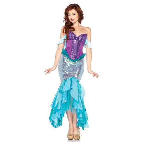 디즈니 Leg Avenue Costumes Disney 3 Pc. Deluxe Ariel Includes Corset Straps and Skirt