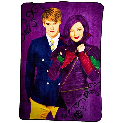 디즈니 Disney Descendants Welcome to Auradon Micro Raschel Blanket, 62 x 90