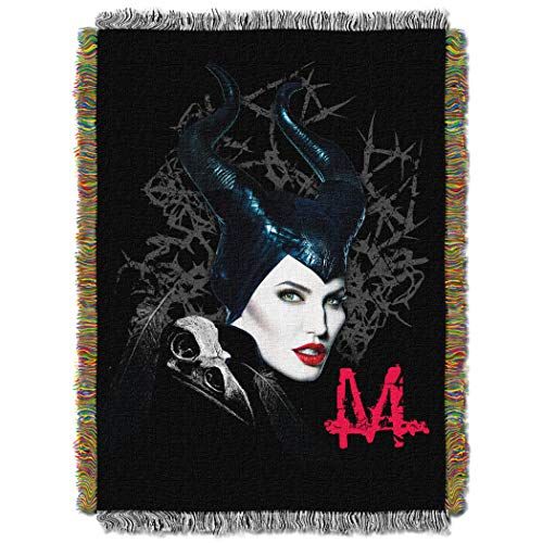 디즈니 Disneys Maleficent, Dark Queen Woven Tapestry Throw Blanket, 48 x 60, Multi Color
