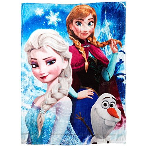 디즈니 Disneys Frozen, Ice Castle HD Silk Touch Throw Blanket, 46 x 60, Multi Color