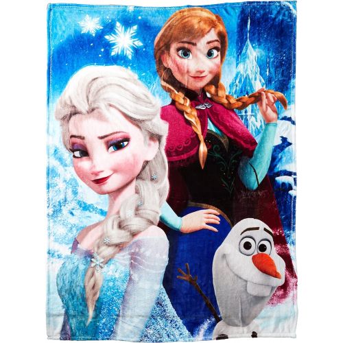 디즈니 Disneys Frozen, Ice Castle HD Silk Touch Throw Blanket, 46 x 60, Multi Color