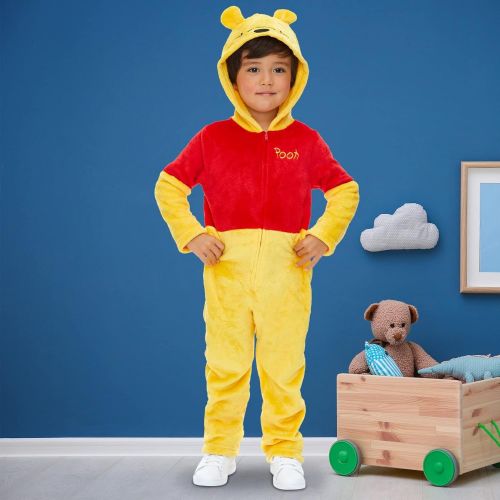 디즈니 Disney Winnie The Pooh Boys Fleece Costume Coverall with Hood