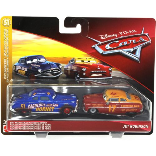 디즈니 Disney Pixar Cars Dirt Track Fabulous Hudson Hornet and Jet Robinson 2 Pack