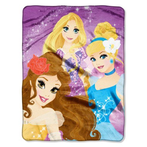 디즈니 Disneys Princesses, Summer Haze Silk Touch Throw Blanket, 46 x 60, Multi Color