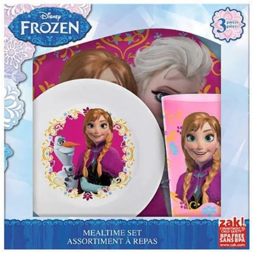 디즈니 Disney Frozen Mealtime Set With Plastic Plate/Bowl and Cup
