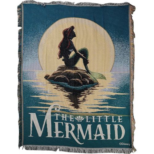 디즈니 Disneys The Little Mermaid, Poster Woven Tapestry Throw Blanket, 48 x 60, Multi Color