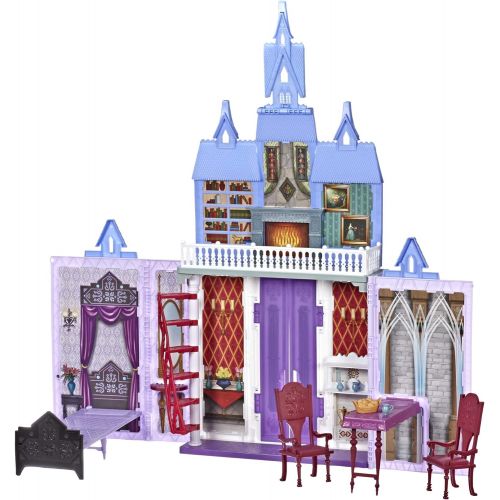 디즈니 Disney Frozen Fold and Go Arendelle Castle Playset Inspired 2 Movie, Portable Play - Toy for Kids Ages 3 and up