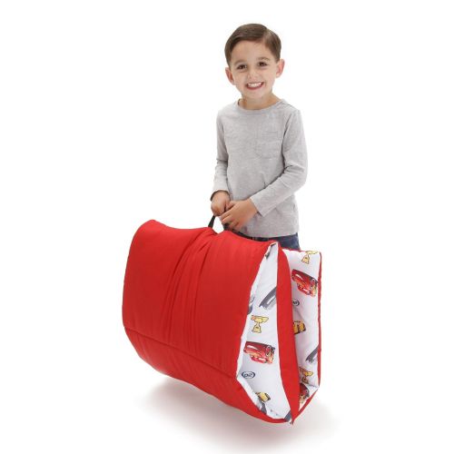 디즈니 Disney Cars Padded Toddler Easy Fold Nap Mat With Attached Pillow Case - Navy,Red