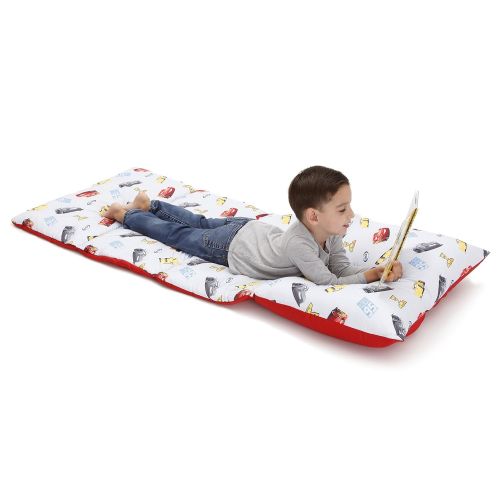 디즈니 Disney Cars Padded Toddler Easy Fold Nap Mat With Attached Pillow Case - Navy,Red